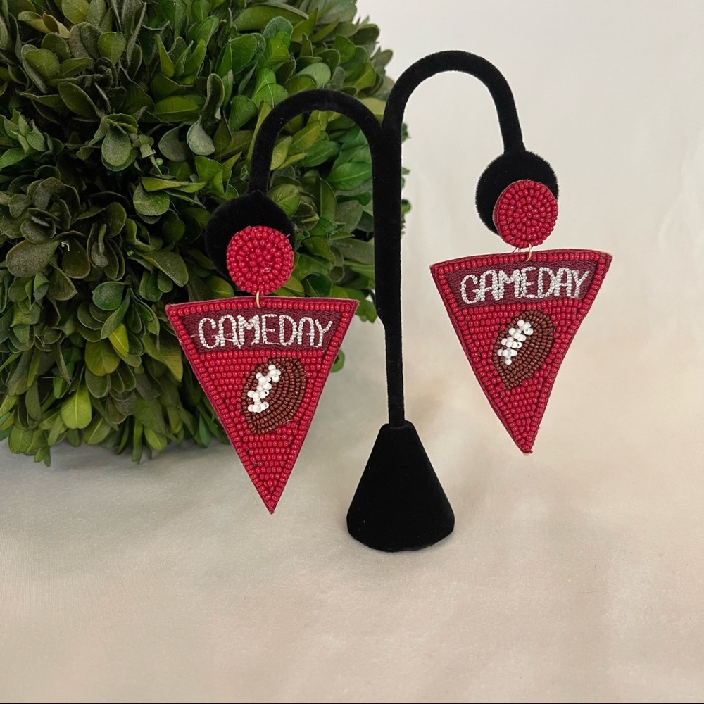 USC Burgundy Beaded Earrings Gameday